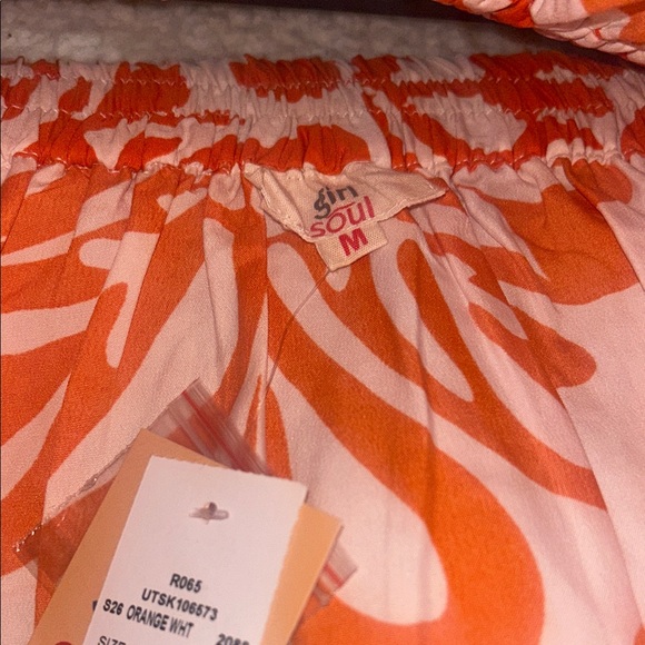 Women's Orange Floral Tiered Maxi Skirt - Picture 7 of 9